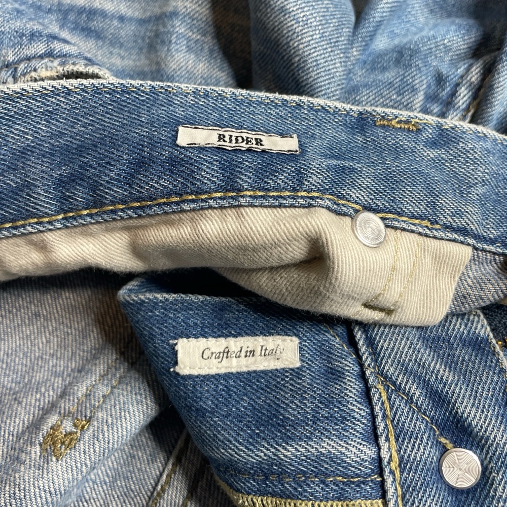 Lee 101 Rider Japanese Dry Selvedge Light Blue Denim Jeans 32X32 Made in Italy - Picture 12 of 15